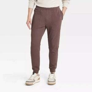 All in Motion Men's Textured Fleece Joggers Brown Size S New With Tags